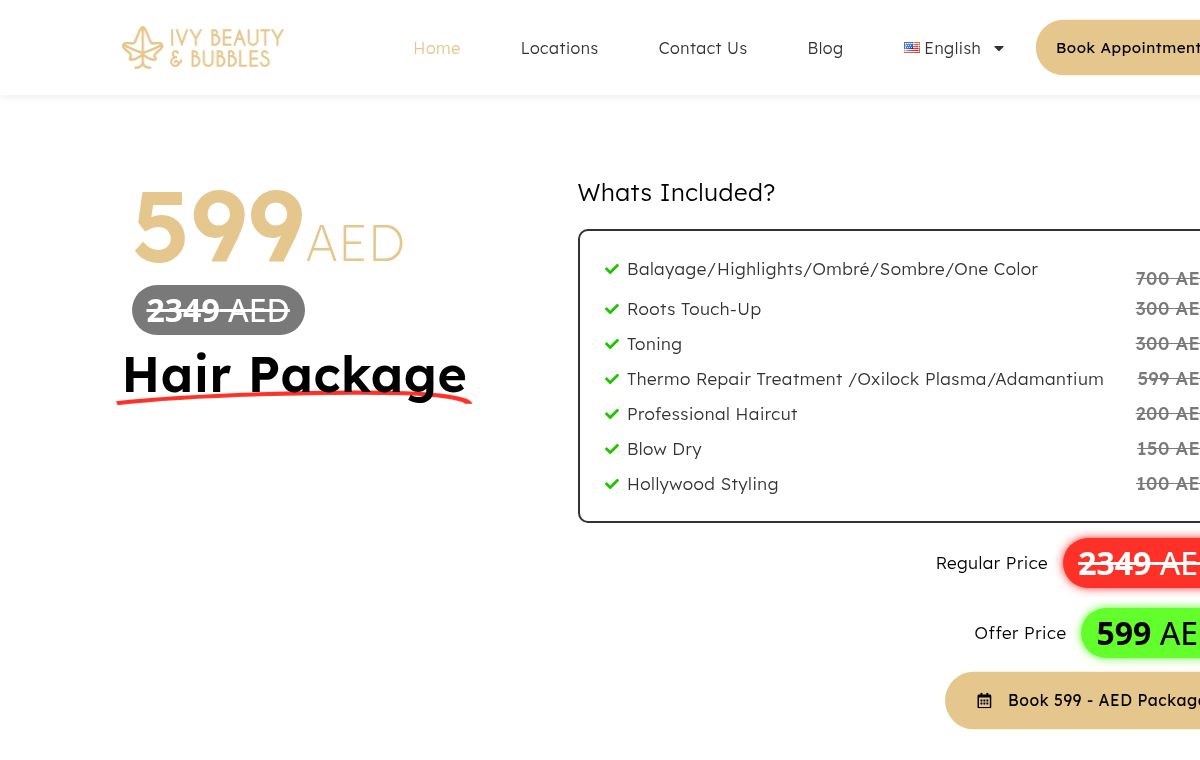 IVY Beauty & Bubbles Hub, Marquise Square website preview
