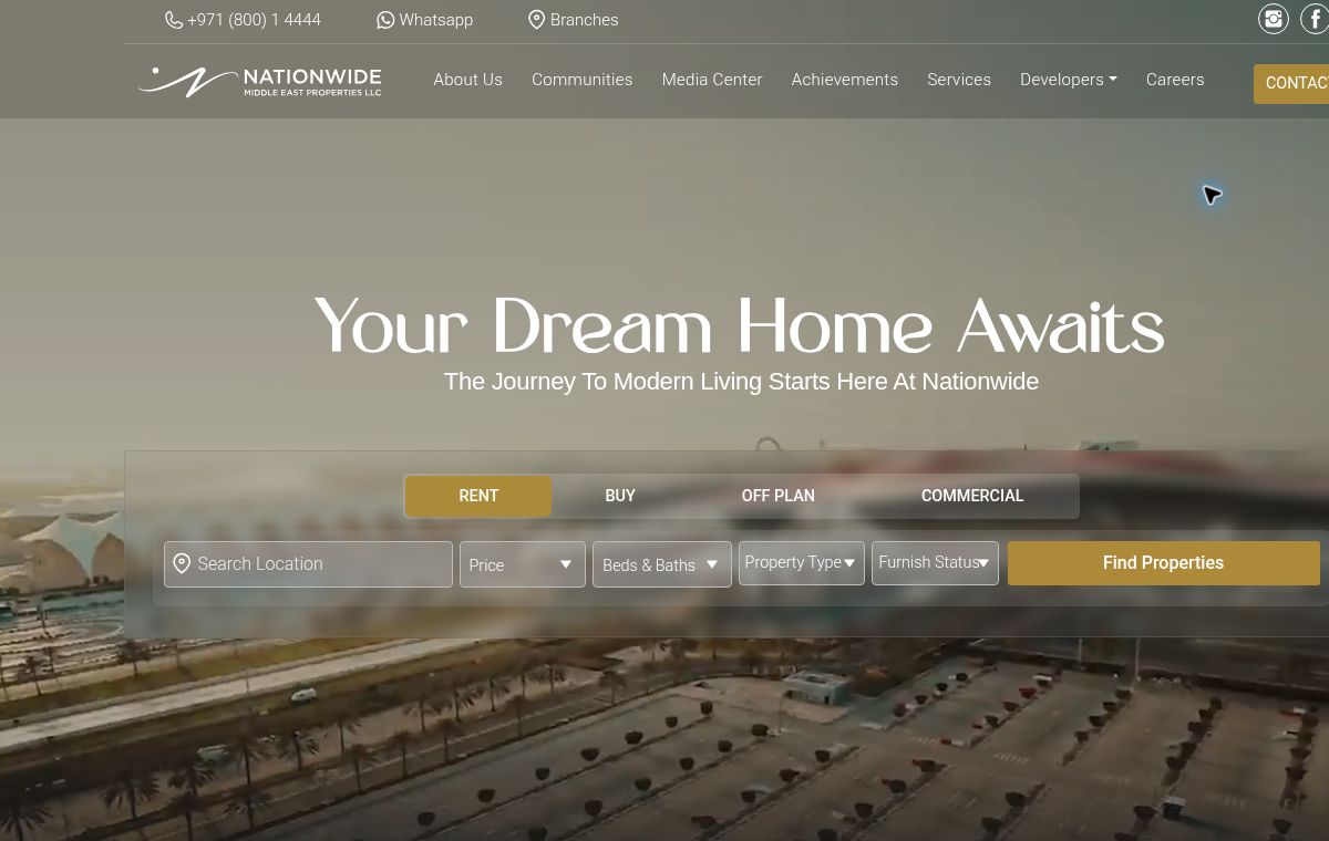 Nationwide Middle East Properties website preview