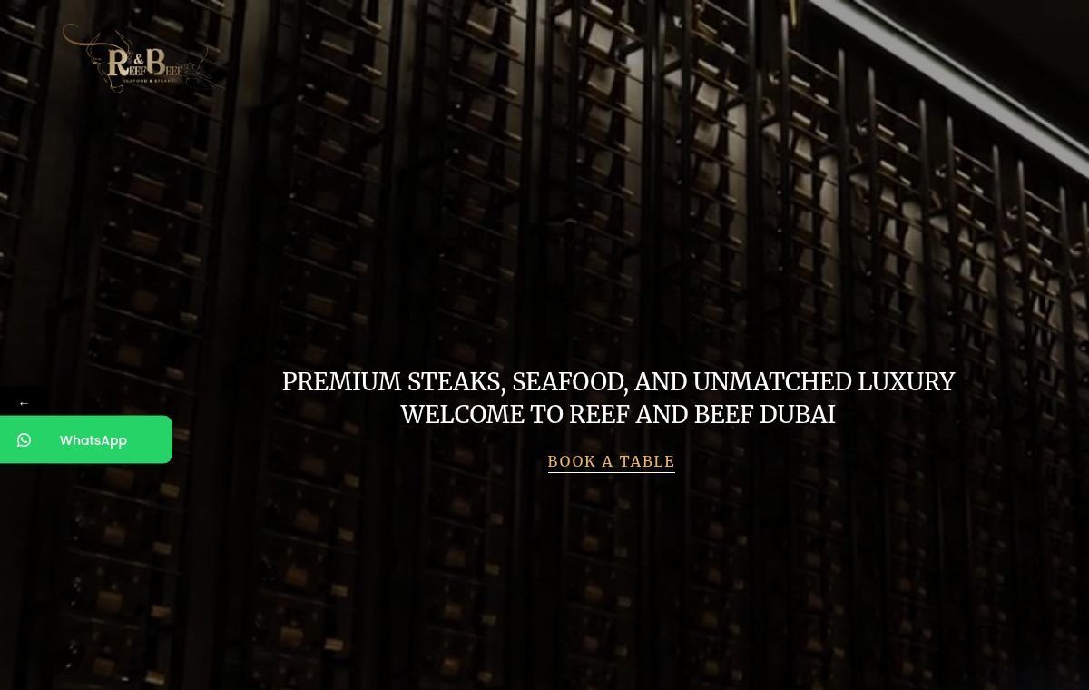 Reef & Beef Steakhouse & Seafood website preview